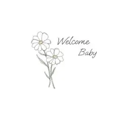 マタニティフォト シール 線画 花 マタニティ 写真 セルフフォト