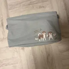 犬のイラスト付きグレーのバッグ　箱