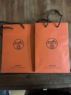 HERMES オレンジ色 紙袋 2枚セット