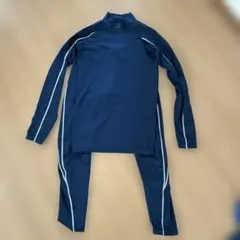 HUMMEL サッカーアンダーシャツ　ネイビー 長袖・長ズボンセット