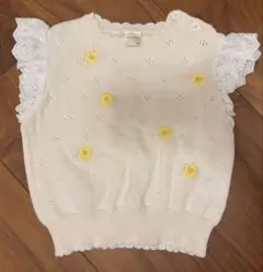 花柄刺繍ニットトップス