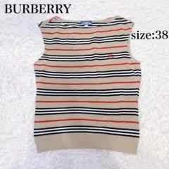 バーバリーロンドン ブルーレーベル ベスト ホースロゴ ノースリーブ ベスト M