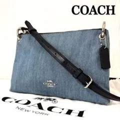 コーチ COACH ショルダーバッグ　デニム　バイカラー　ブルー　斜め掛け　袋付のサムネイル