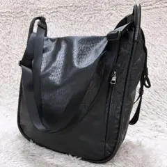 【極美品】PELLE BORSA ロゴ総柄 2wayショルダーバッグ リュック