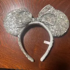 シルバーラメミッキー耳カチューシャ