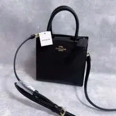 新品 未使用 COACH ブラック レザー ショルダーバッグ コーチ