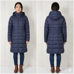 軽量✨️極暖✨️ノースフェイス ロングダウンコート ベンチコート 550 紺 M