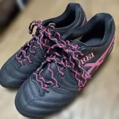 asics DS LIGHT サッカーシューズ ブラック/ピンク　21センチ