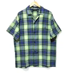 【美品】90s YSL イヴサンローラン パジャマシャツ L ロゴ刻印 綿 日本