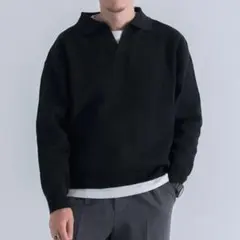 『抗菌/マシンウォッシャブル/UVカット』ミラノリブ スキッパーニット