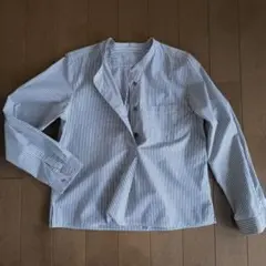 MARGARET HOWELL ストライプ バンドカラーシャツ 長袖