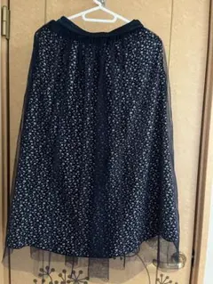 リバーシブル　チュール フレアスカート