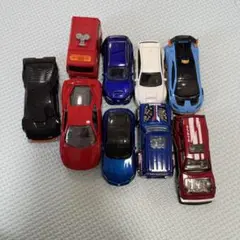 ミニカーセット 10台 黒 赤 青 白 紫