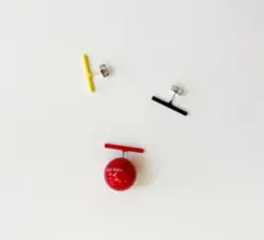 新品 ピアス bon bijou ボール アート デザイン スタッド レッド