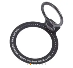 スマホリング 軽量 薄型 360°回転 ホールドリング 強力吸着 黒 落下防止