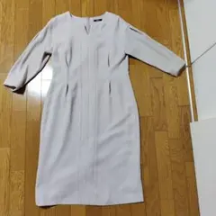 NATURAL BEAUTY ベージュ 七分袖ワンピース M