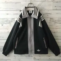 80s アディダス 刺繍ロゴ ガイコツ トラックジャケット デサント製 M～L