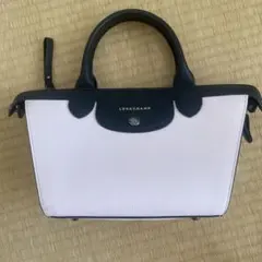 LONGCHAMP ピンク ブラック ハンドバッグ　エリタージュ