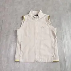 adidas club ナイロンベスト フルジップ アイボリー S ゴルフ 刺繍