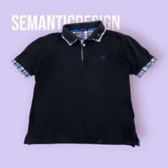 semantic design ブラック Mサイズ ポロシャツ 半袖 S1696のサムネイル