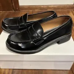 黒のローファー 23cm 合成皮革製