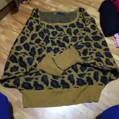 ニット ヒョウ柄 M