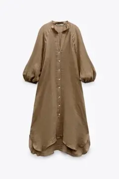 新品タグ付 zara リネン100%　ワンピース　2way♡