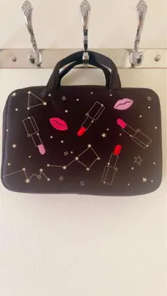 ESTEE LAUDER（エスティーローダー）刺繍ポーチ 大容量 ブラック