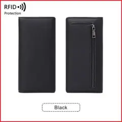 ■X76■ 長財布 ブラック 黒 スリム 薄型 ソフトレザー RFIDブロック