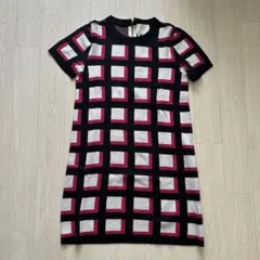 【際値下げ】チェック柄ニットワンピース