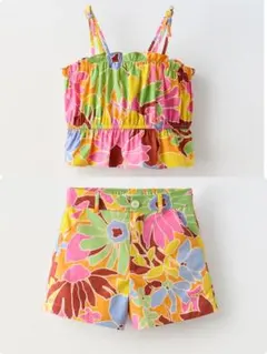 ZARA 花柄セットアップ　着画ありのサムネイル
