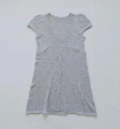 チュニック　ラメ　ハート柄　ブルー　重ね着