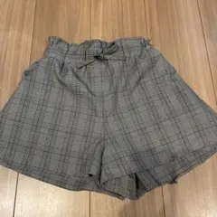 140 チェック柄リボン付きハーフパンツ