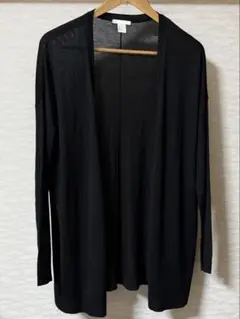 H&M ノーボタン　ロングカーディガン　ブラック