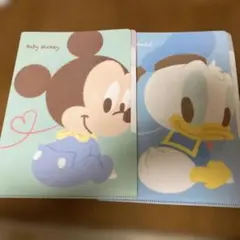 ミッキー＆ミニー　ドナルド＆デイジー仕切りつきクリアファイル 2枚セット