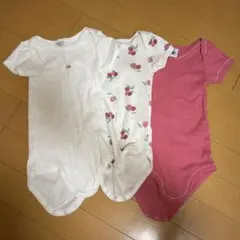 Petit Bateau 3枚セット 半袖ボディスーツ 81cm