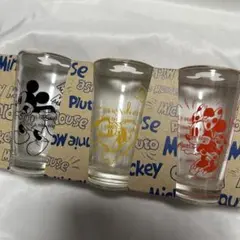 希少　アデリア　ミッキーマウス、ミニーマウス、プルート　ガラスコップ