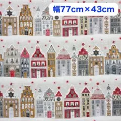 acufactumプリント生地 77cm×43cm【クリスマスハウス】綿100%