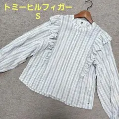 トミーヒルフィガー　レーヨンフリル付スキッパーブラウス　36　美品✨