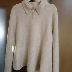 Mila Owen 今季ベージュ ポロ襟ニット 0