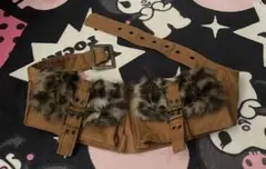 平成ギャル グランジ y2k レオパード ファー ウエストポーチ バック