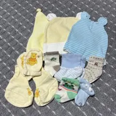 ベビーソックス6点、帽子3点、ミトン1点　合計10個セット