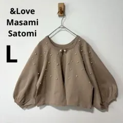 美品 &Love アンドラブ L パール ボリュームスリーブカーディガン 七分袖のサムネイル