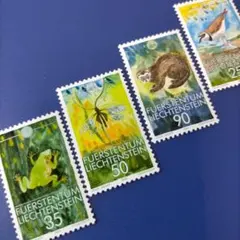 6153 外国切手 リヒテンシュタイン 1989年 WWF 動物保護 4V