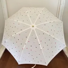 BURBERRY バーバリー 晴雨兼用日傘折りたたみ 刺繍ドット オフホワイト