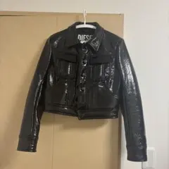 DIESEL クロップドレザージャケット ブラック
