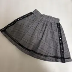 チェック柄インナーパンツ付きスカート グレー系　130
