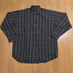 BEAMS ダークグリーン チェック 長袖シャツ M