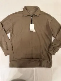 【最安値☆新品・タグ付き】ハーフジップ プルオーバー ブラウン XL相当