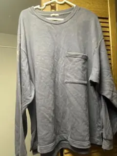 グレー 長袖Tシャツ Lサイズ ポケット付き